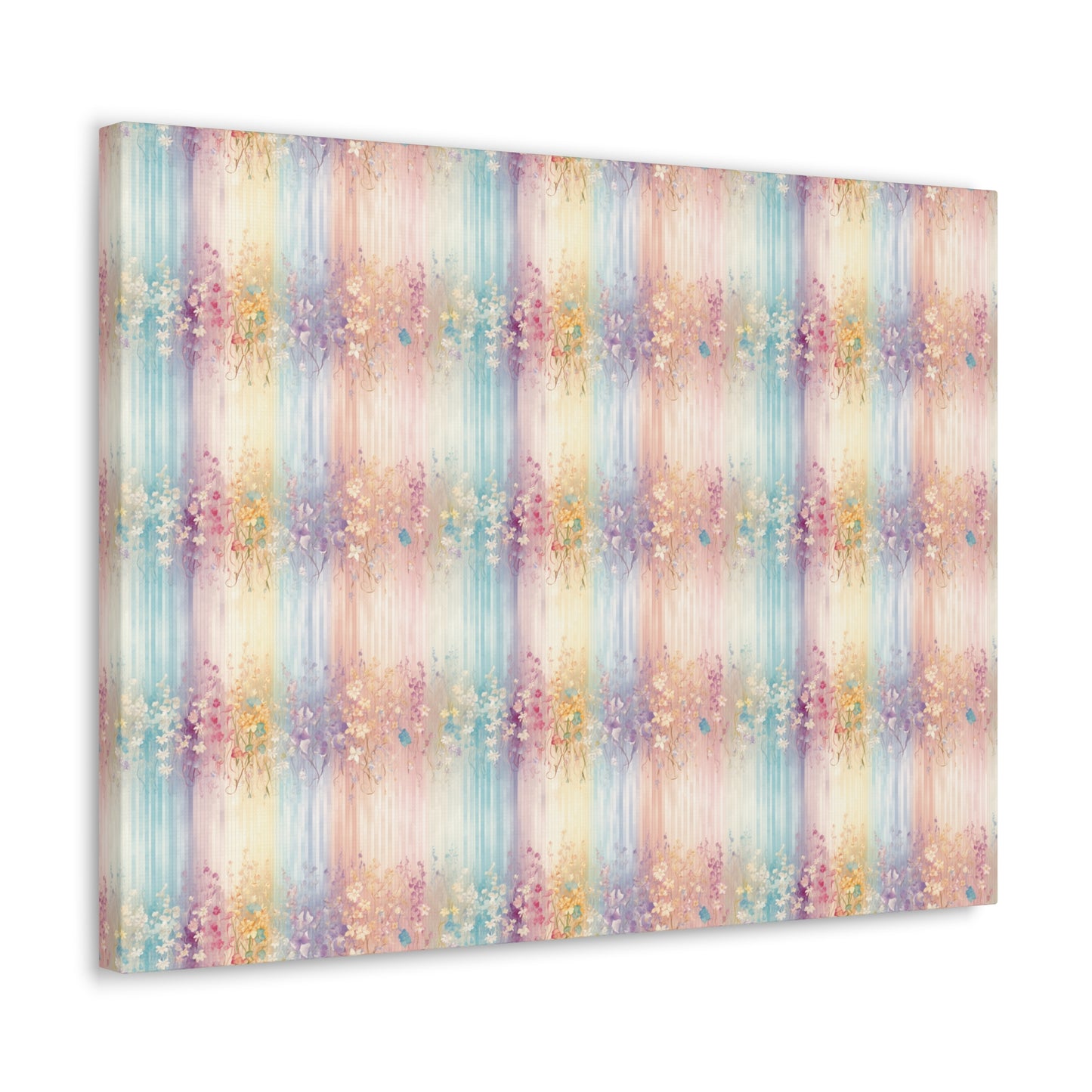 Floral Stripes Canvas Gallery Wrap