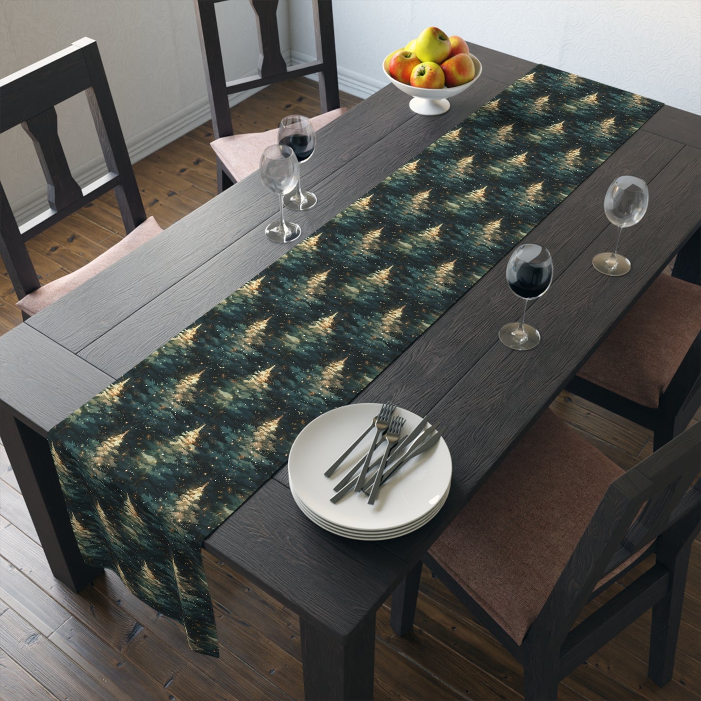 Twinkling Trees Table Runner (Cotton, Poly)