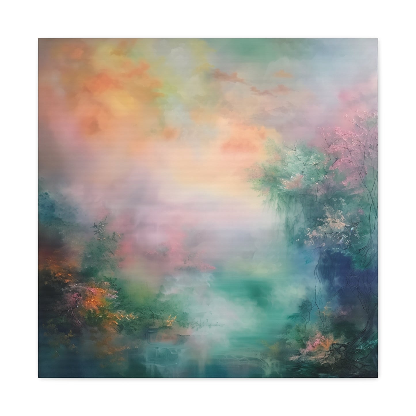 Misty Lake Canvas Gallery Wraps