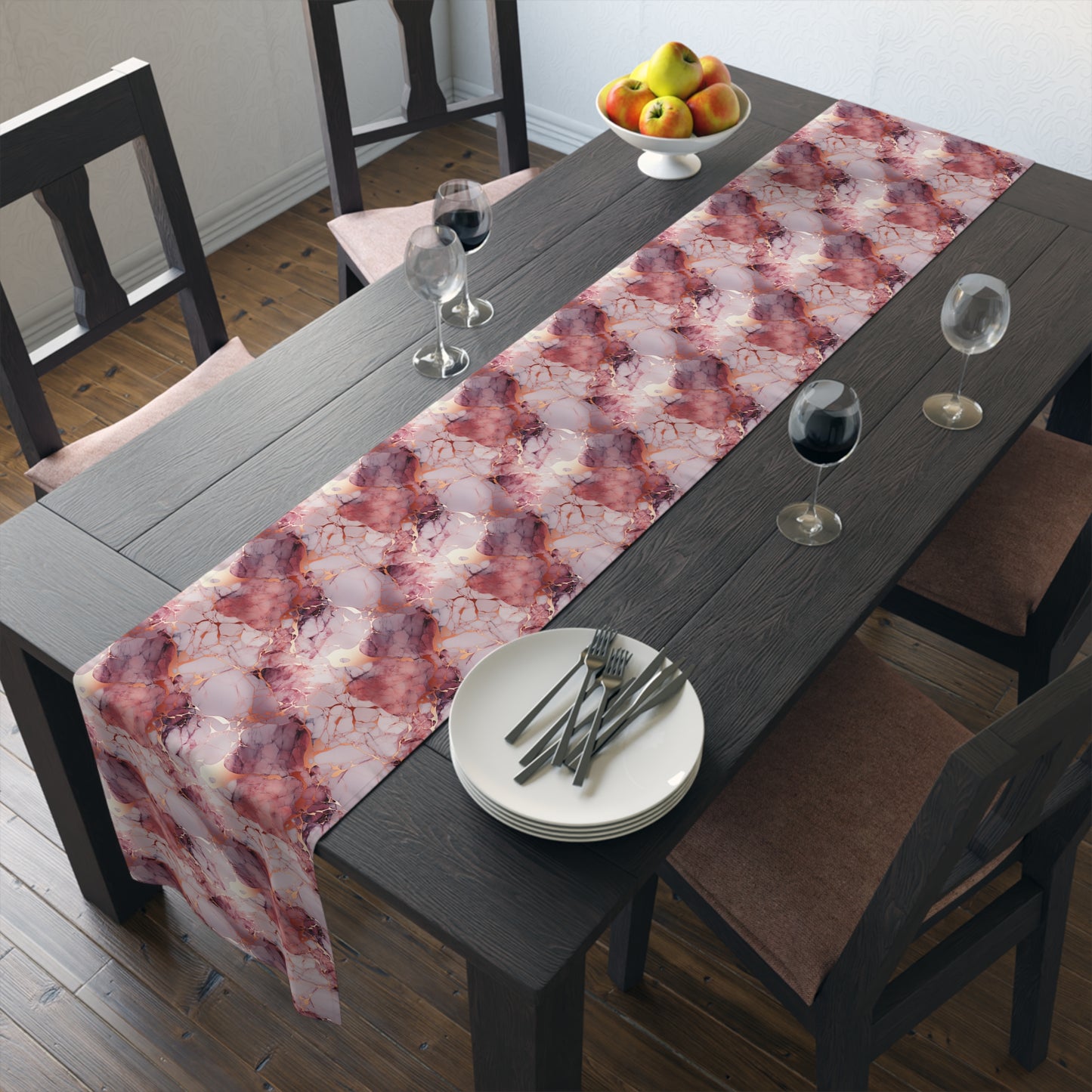 Rose Gold Marble Table Runner (Cotton, Poly)