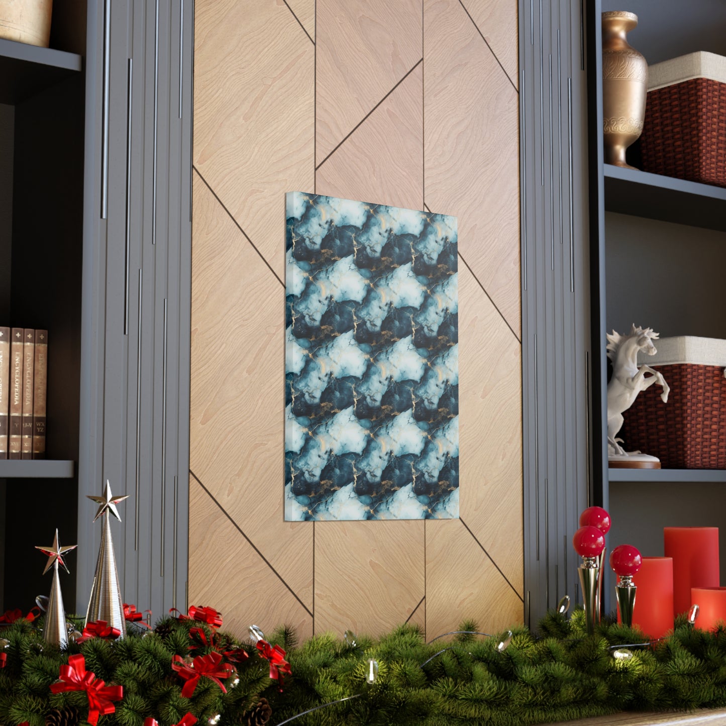Cool Blue Marble Canvas Gallery Wrap