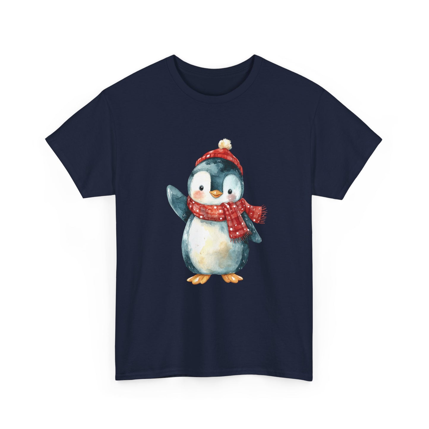 Festive Penguin Unisex Heavy Cotton Tee
