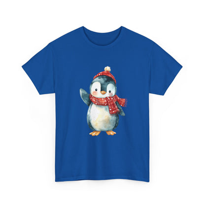 Festive Penguin Unisex Heavy Cotton Tee