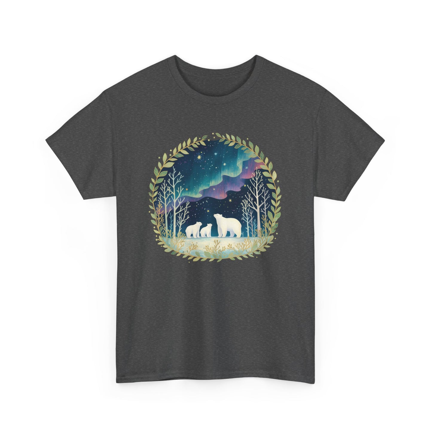 Aurora Polar Bears Unisex Heavy Cotton Tee