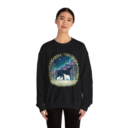 Aurora Polar Bears Unisex Heavy Blend™ Crewneck Sweatshirt