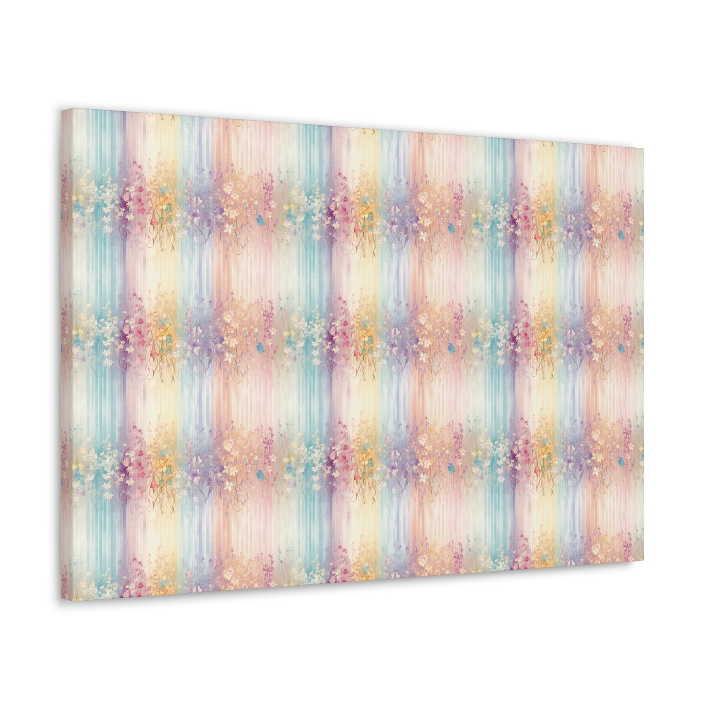 Floral Stripes Canvas Gallery Wrap
