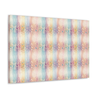 Floral Stripes Canvas Gallery Wrap