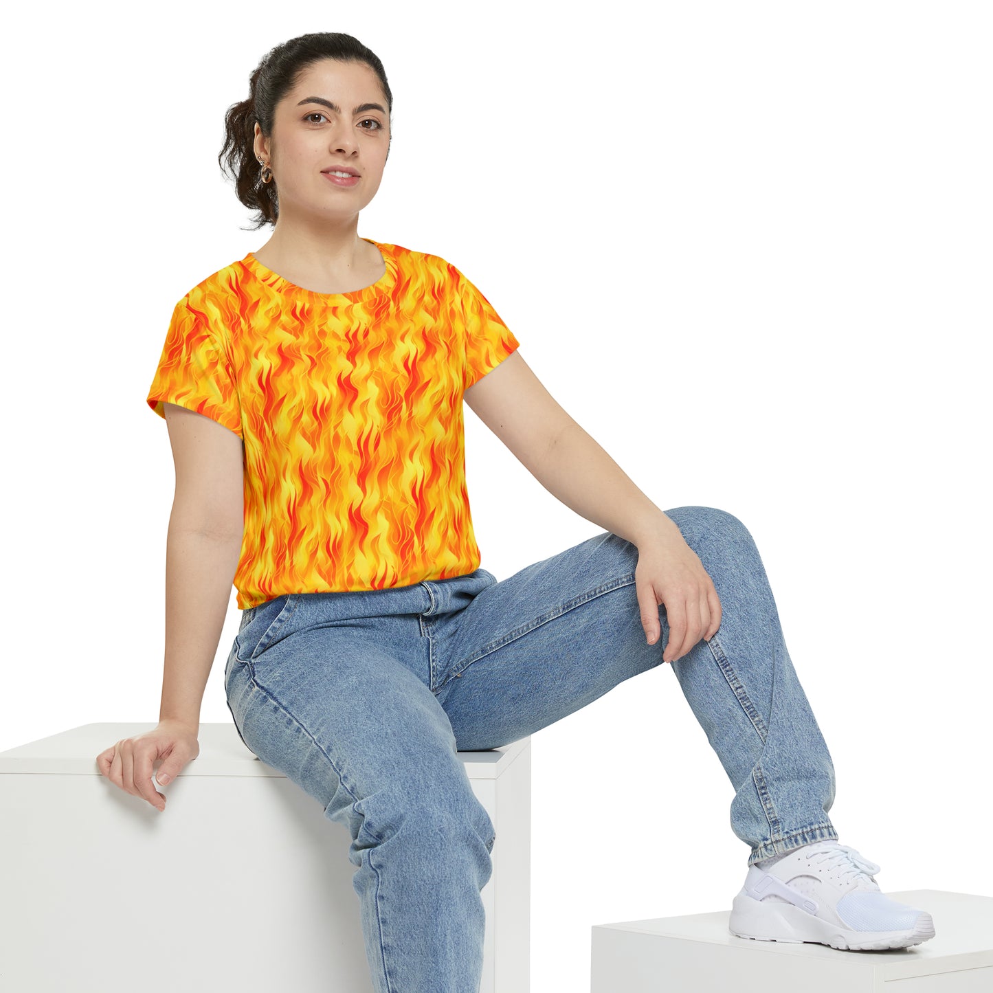 Bring the Heat Women's Short Sleeve Shirt (AOP)