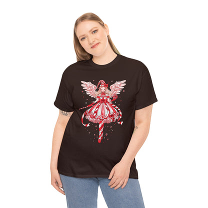 Candy Cane Angel Unisex Heavy Cotton Tee