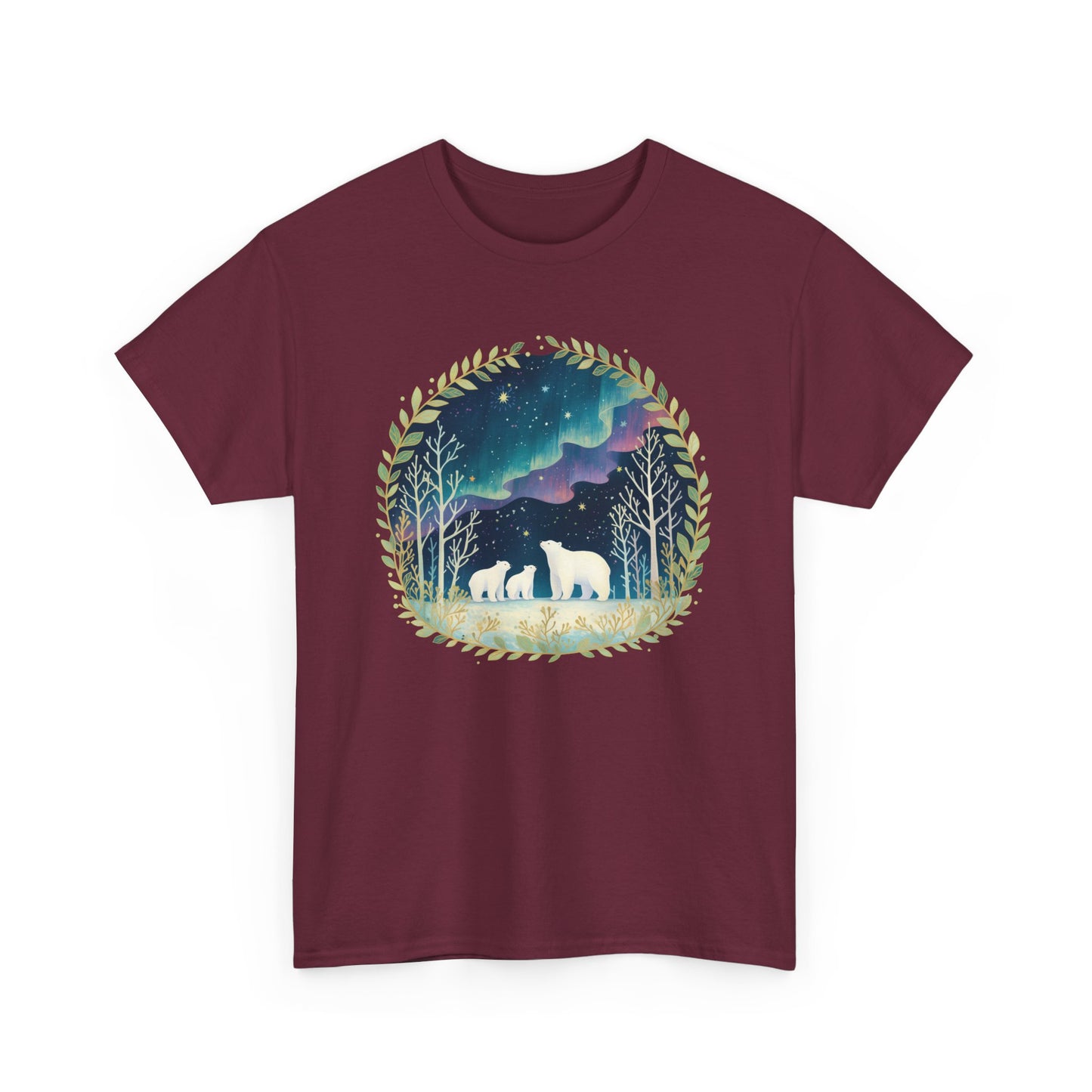 Aurora Polar Bears Unisex Heavy Cotton Tee