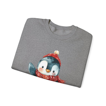 Festive Penguin Unisex Heavy Blend™ Crewneck Sweatshirt