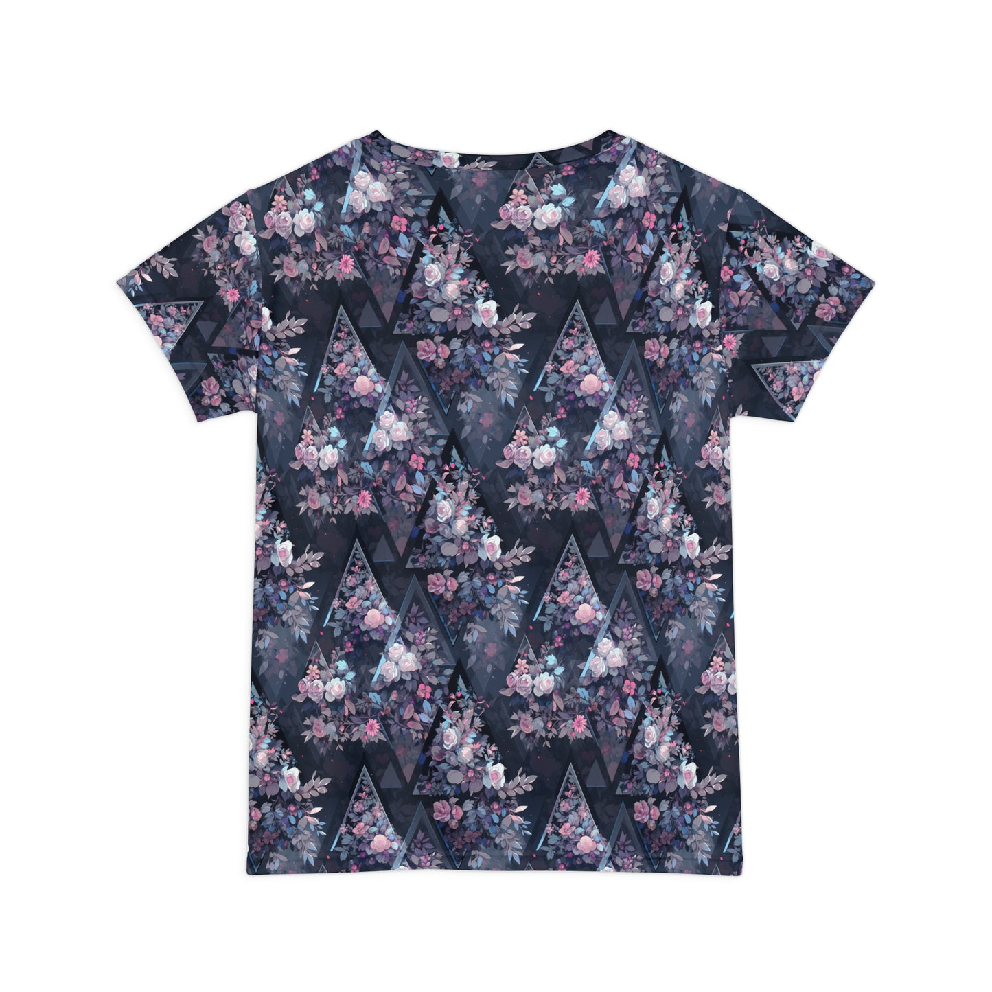 Triangles and Roses Women's Short Sleeve Shirt (AOP)