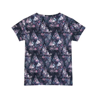Triangles and Roses Women's Short Sleeve Shirt (AOP)