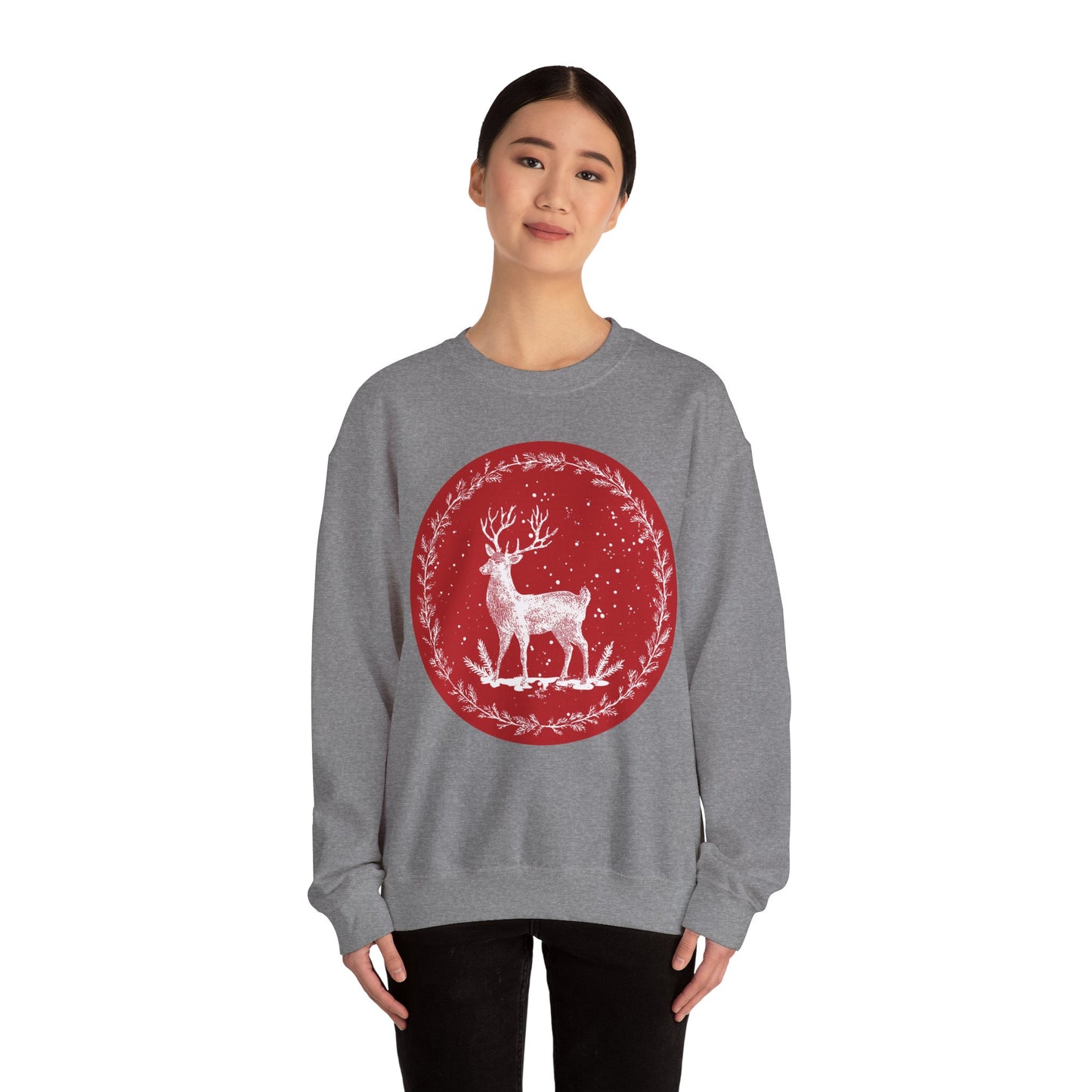 Rustic Deer Unisex Heavy Blend™ Crewneck Sweatshirt