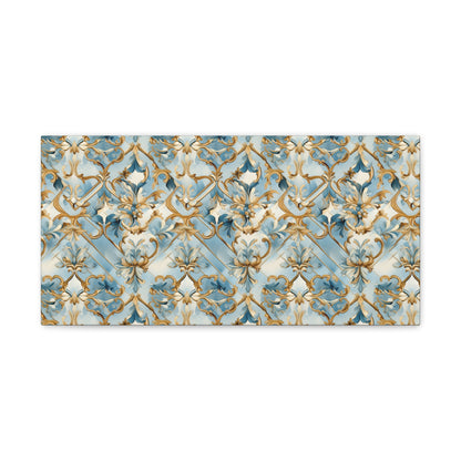 Blue and Gold Flourishes Canvas Gallery Wrap