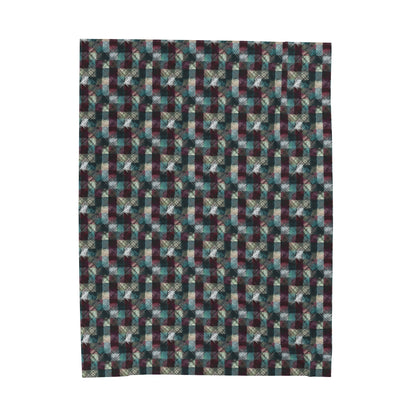 Grunge Plaid Velveteen Plush Blanket