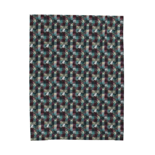 Grunge Plaid Velveteen Plush Blanket