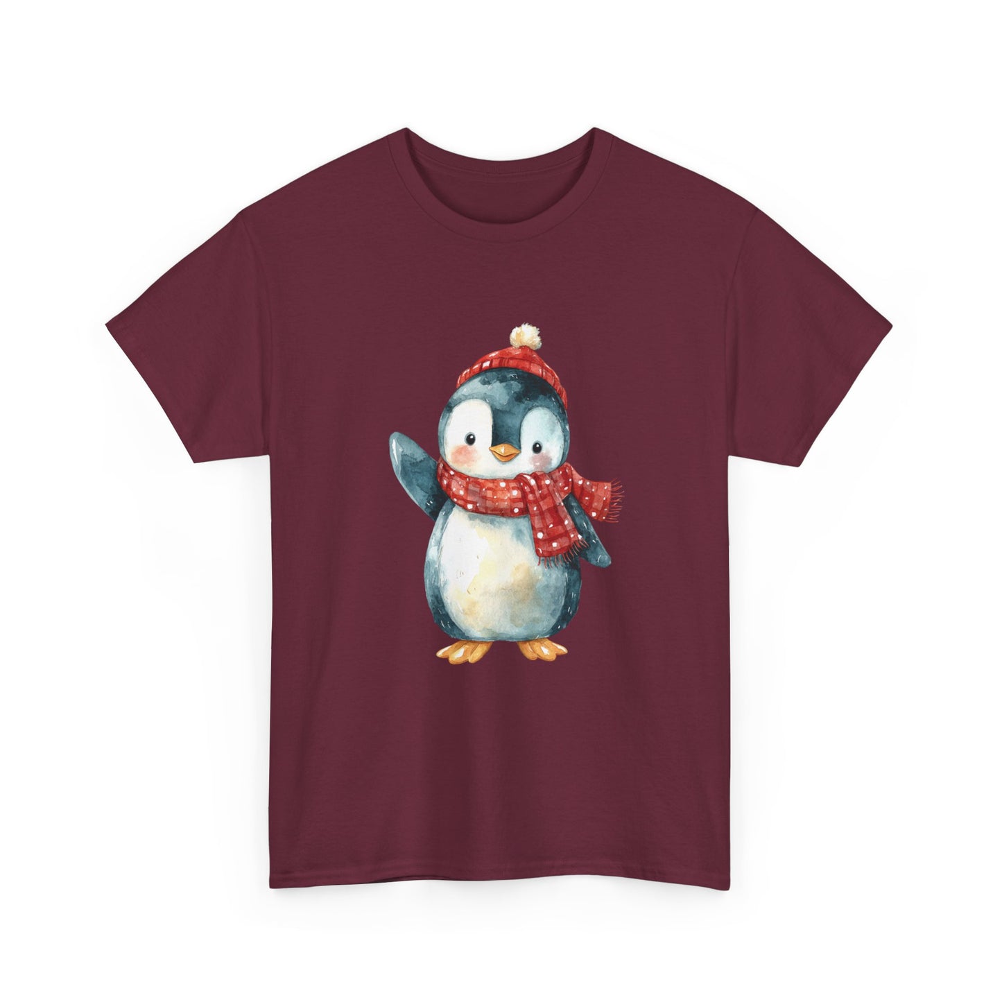 Festive Penguin Unisex Heavy Cotton Tee