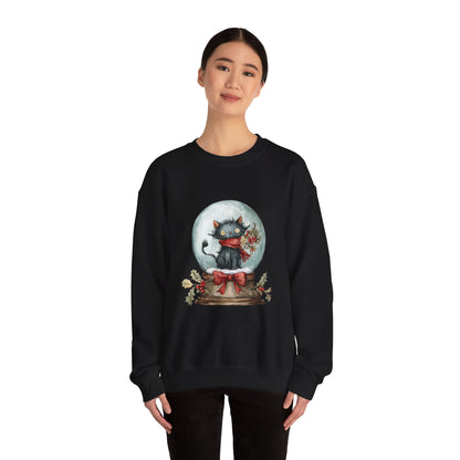 Snowglobe Cat Unisex Heavy Blend™ Crewneck Sweatshirt