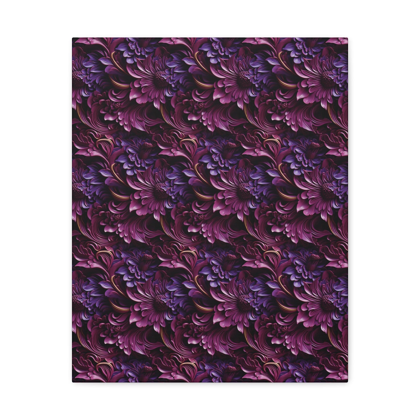 Purple Florals Canvas Gallery Wrap