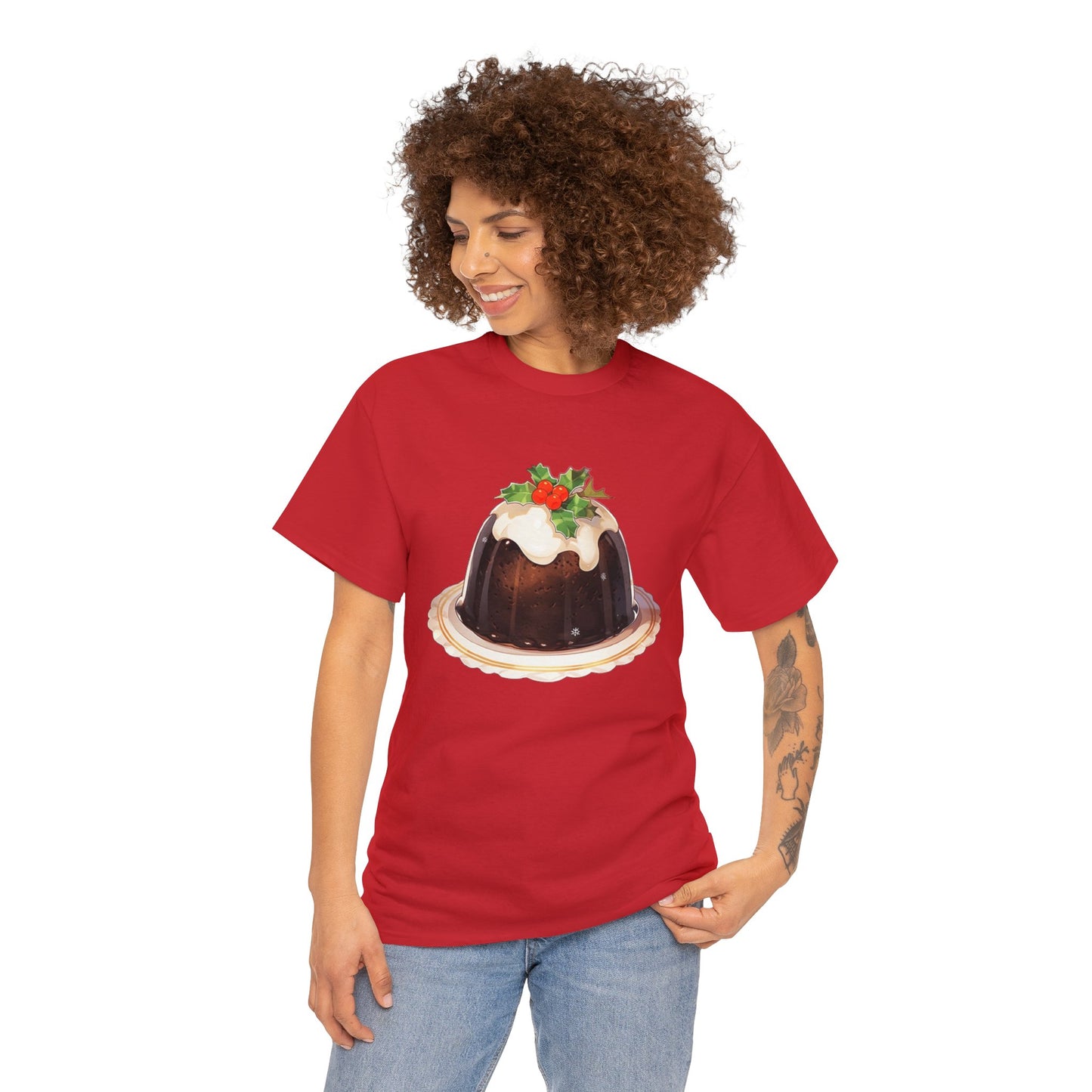 Christmas Pudding Unisex Heavy Cotton Tee