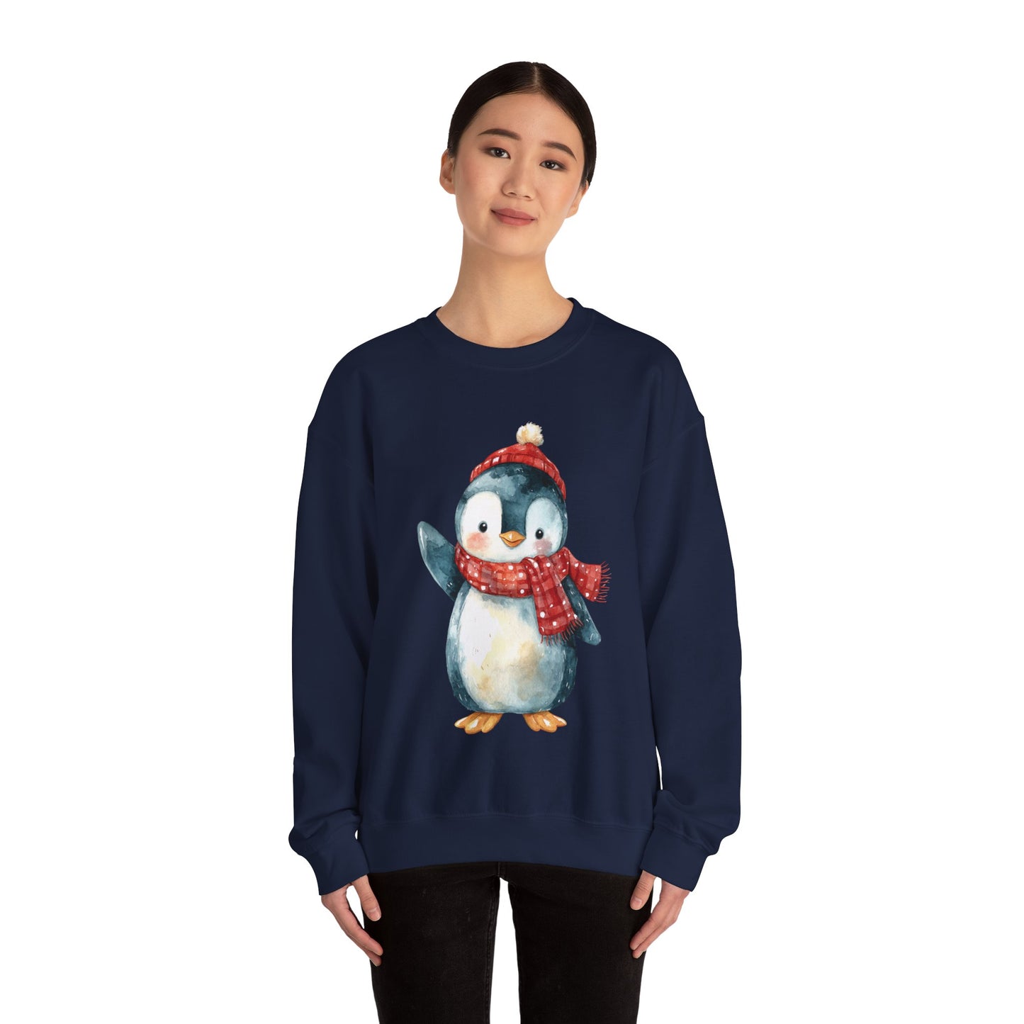 Festive Penguin Unisex Heavy Blend™ Crewneck Sweatshirt
