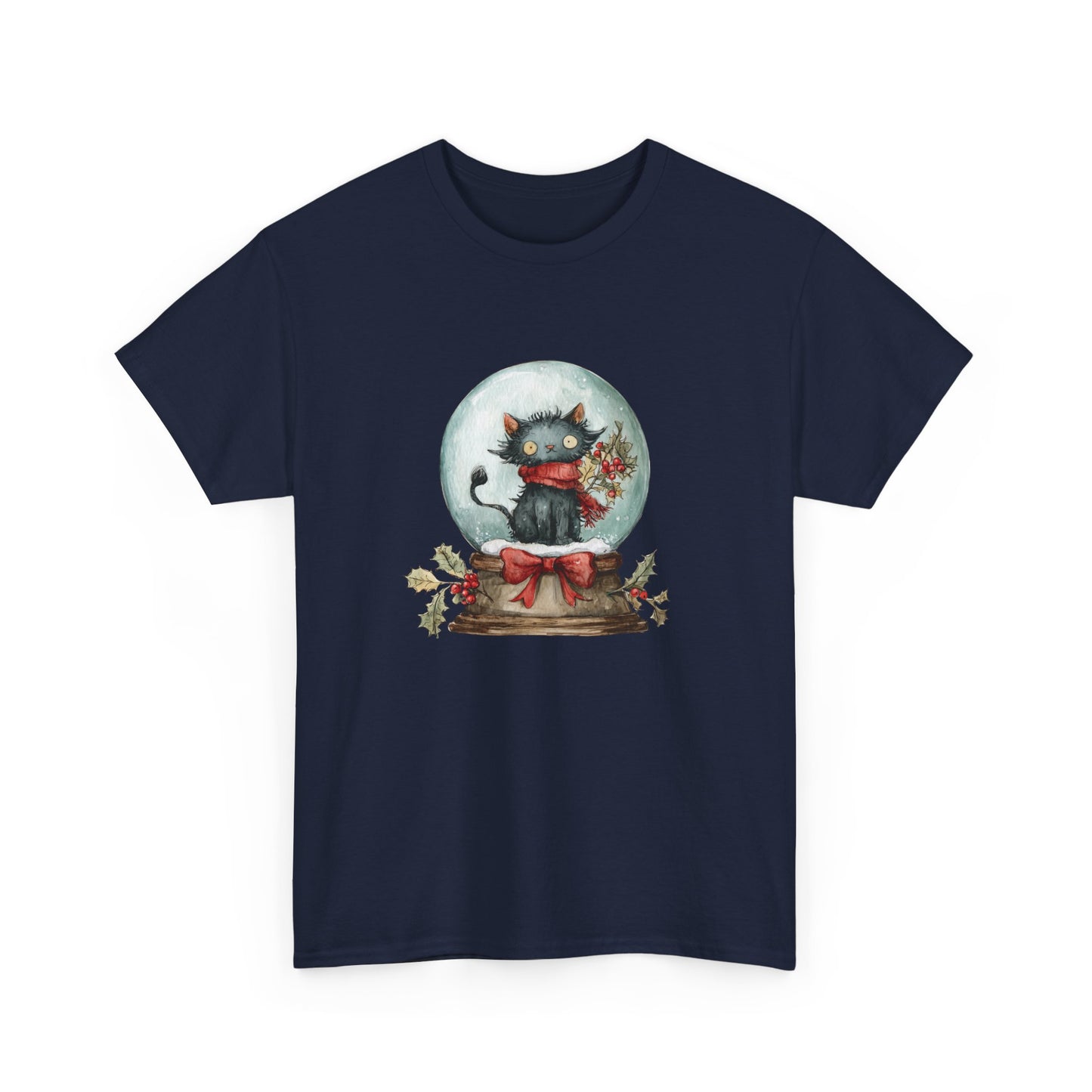 Snowglobe Cat Unisex Heavy Cotton Tee