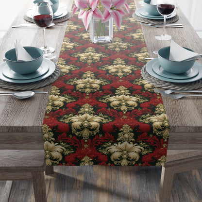 Christmas Damask Table Runner (Cotton, Poly)