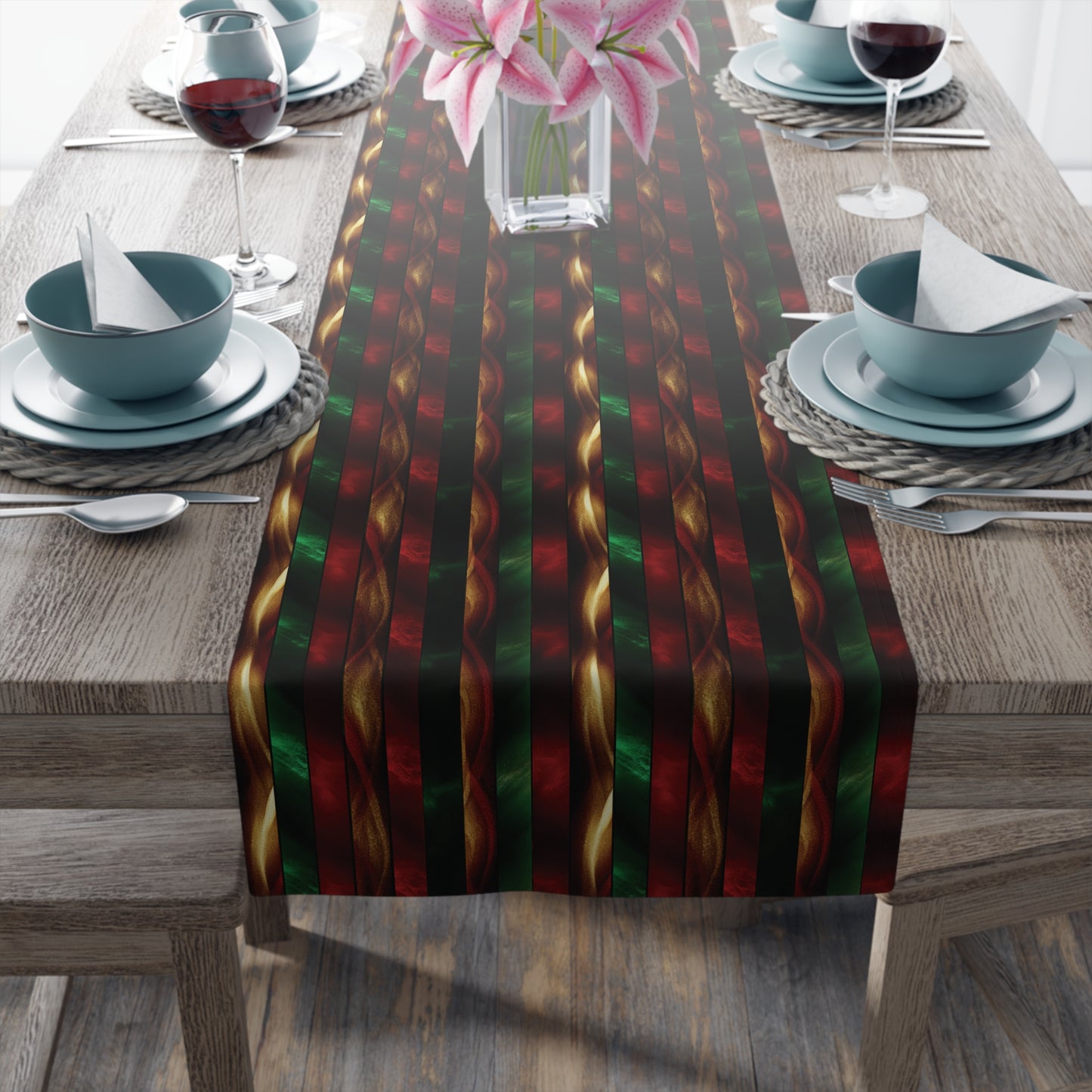Festive Stripes Table Runner (Cotton, Poly)