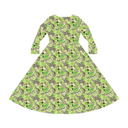 Hedge Maze Women's Long Sleeve Dance Dress (AOP)