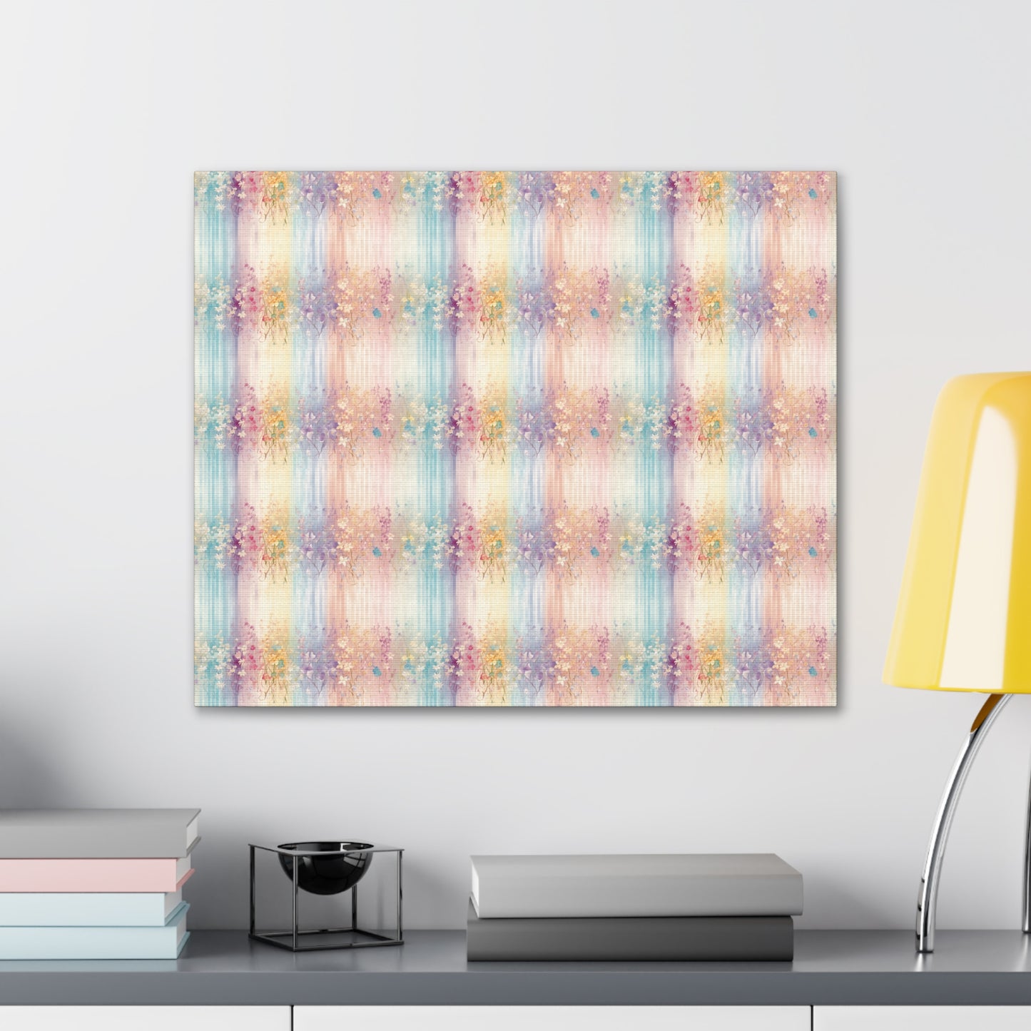 Floral Stripes Canvas Gallery Wrap