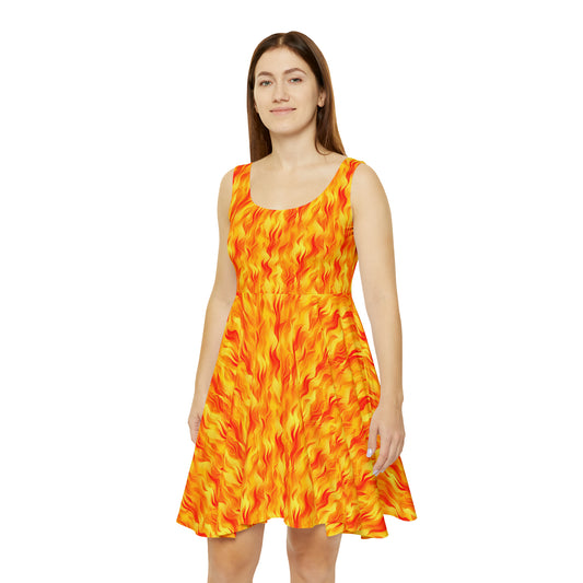 Bring the Heat Women's Skater Dress (AOP)