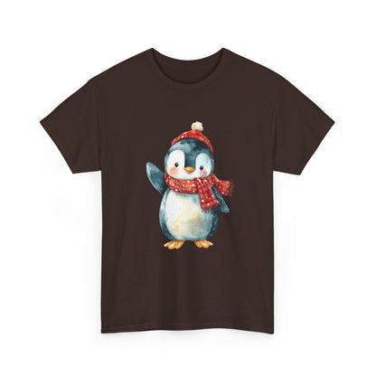 Festive Penguin Unisex Heavy Cotton Tee