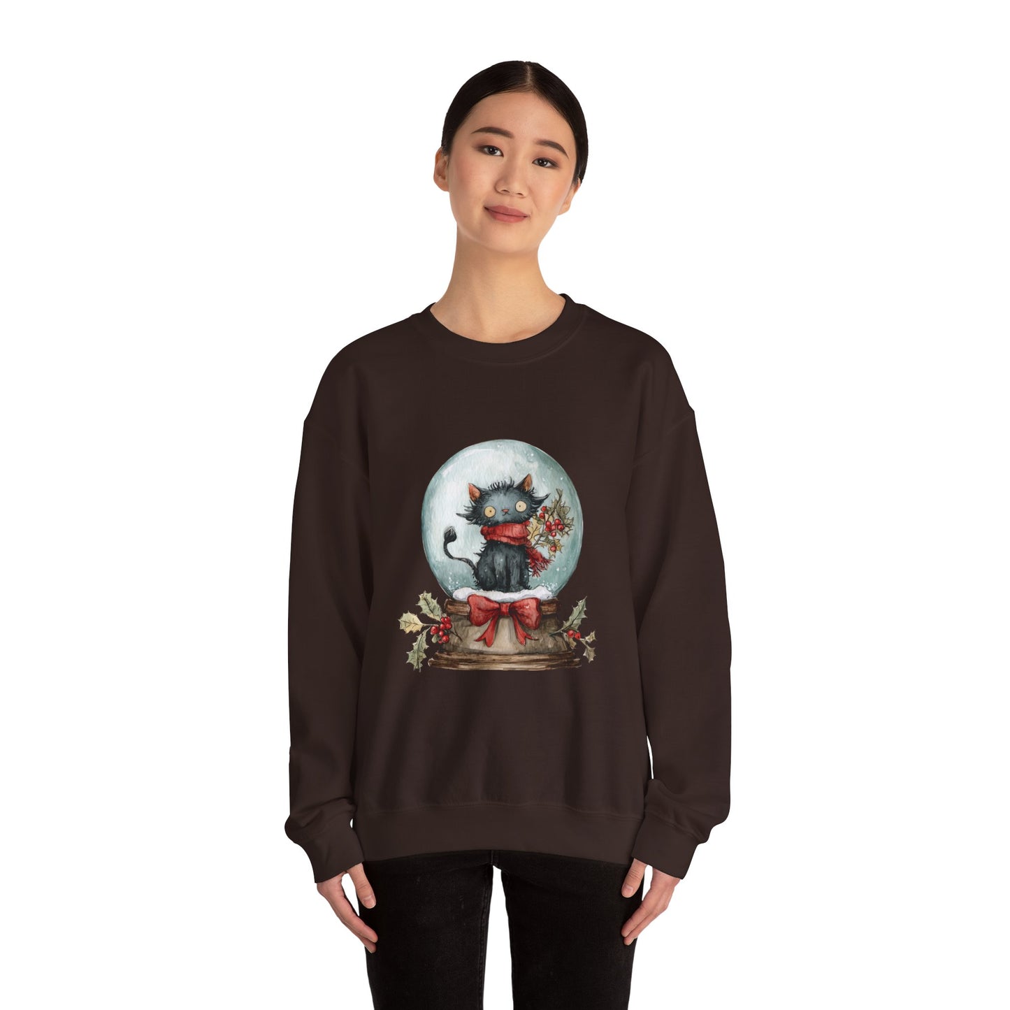 Snowglobe Cat Unisex Heavy Blend™ Crewneck Sweatshirt