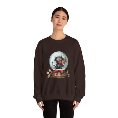 Snowglobe Cat Unisex Heavy Blend™ Crewneck Sweatshirt