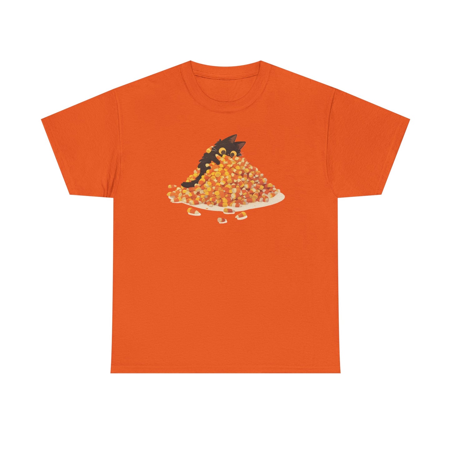 Candy Corn Cat Unisex Heavy Cotton Tee