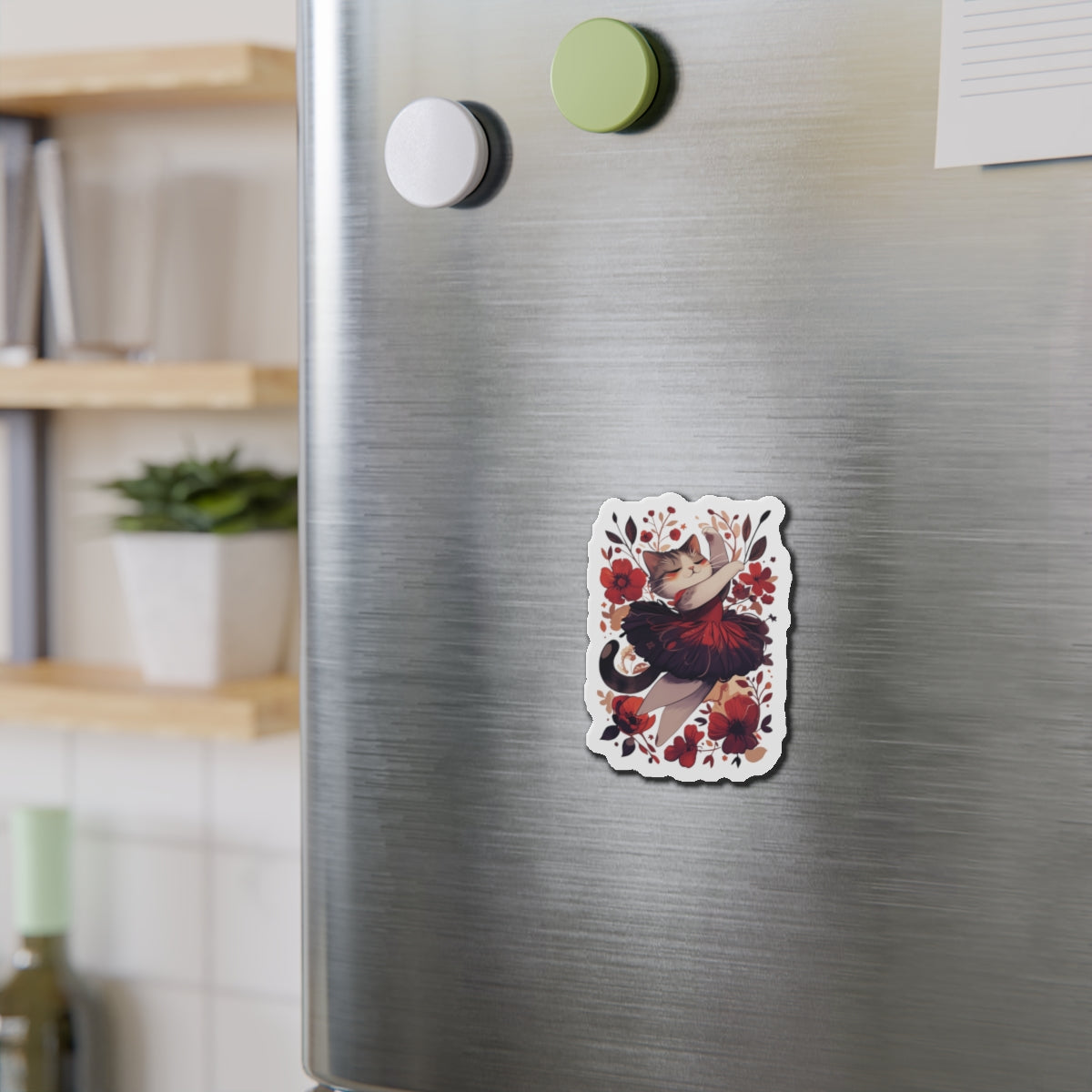Ballet Cat Die-Cut Magnets