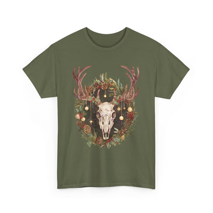 Reindeer Skull Unisex Heavy Cotton Tee