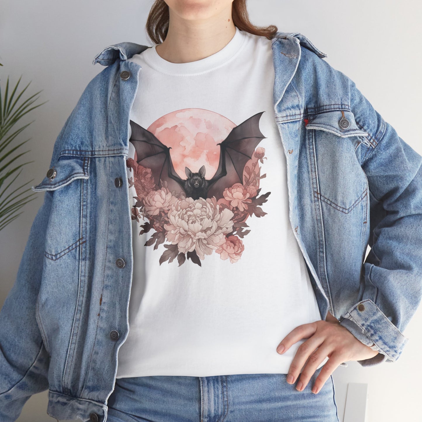 Strawberry Moon Bat Unisex Heavy Cotton Tee