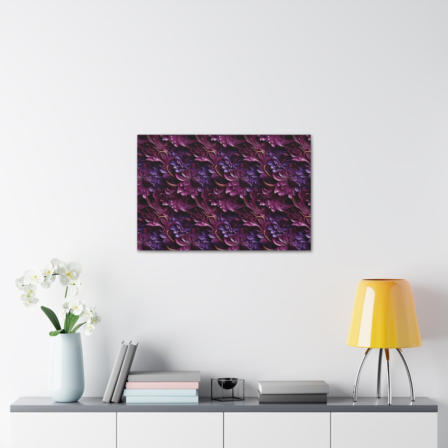 Purple Florals Canvas Gallery Wrap