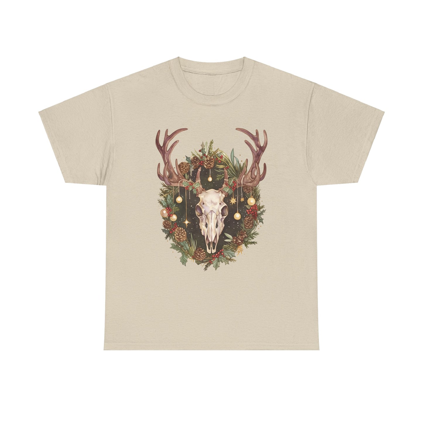 Reindeer Skull Unisex Heavy Cotton Tee