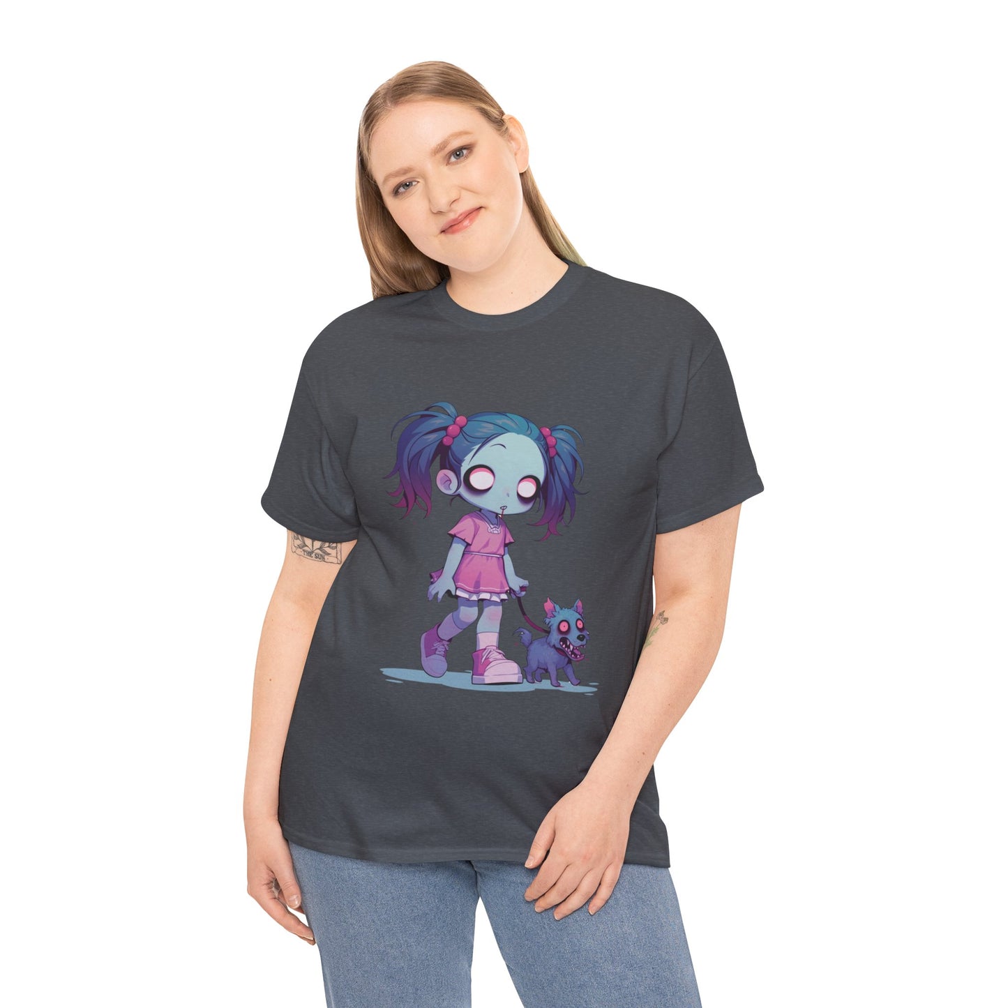 Zombie Dog Walker Unisex Heavy Cotton Tee