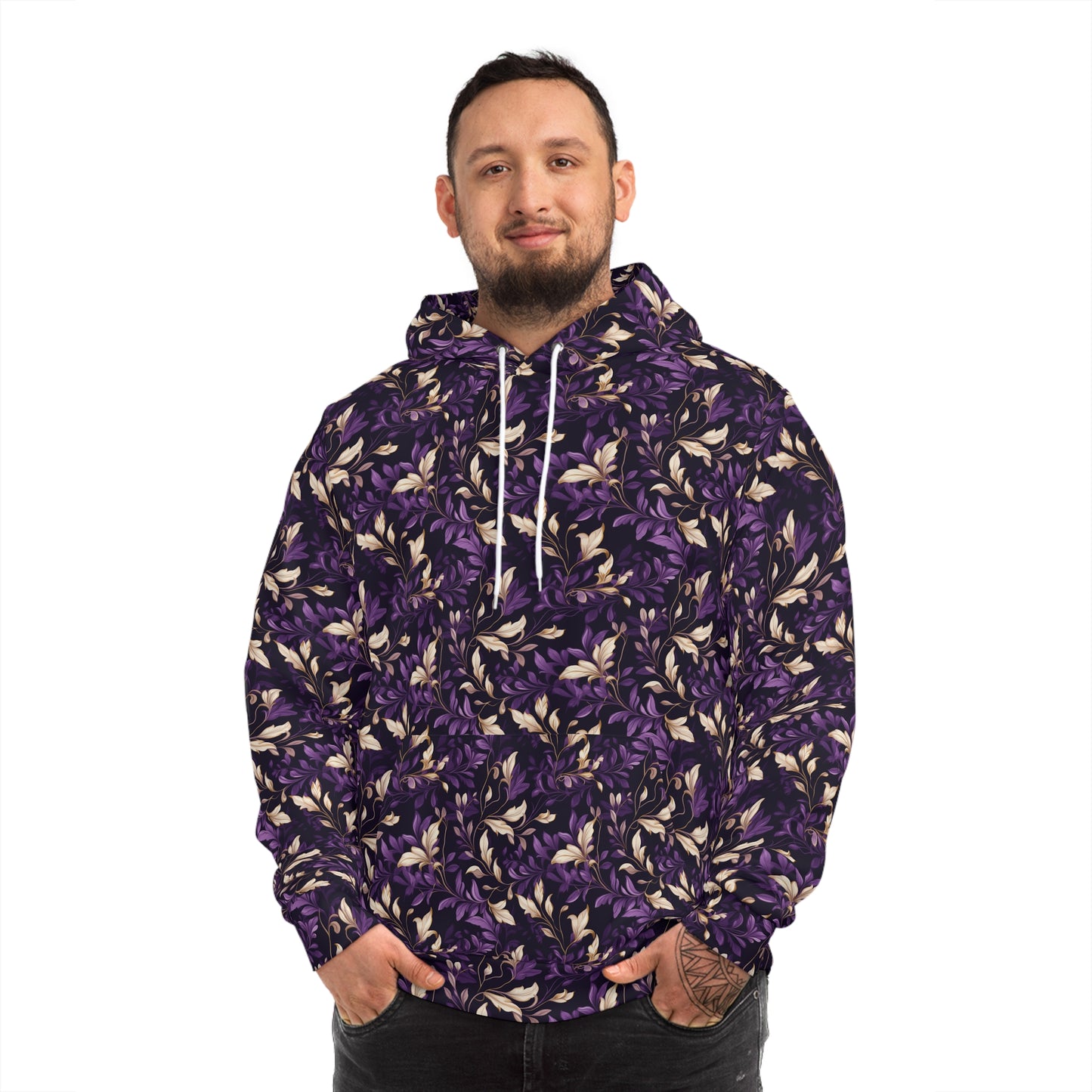 Purple Leaves Fashion Hoodie (AOP)
