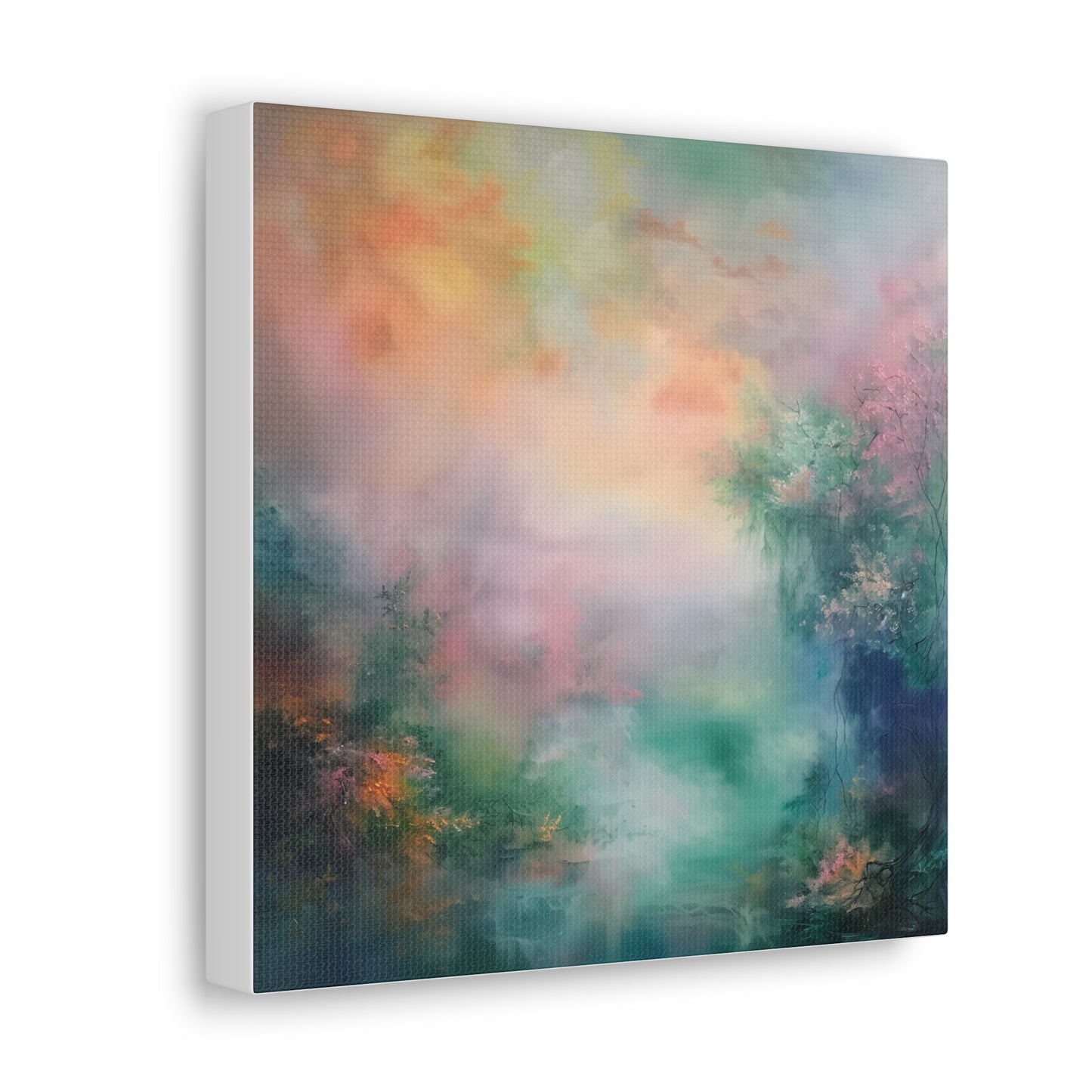 Misty Lake Canvas Gallery Wraps