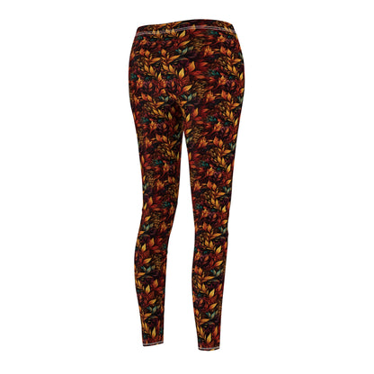 Fall Leaves Women's Cut & Sew Casual Leggings (AOP)
