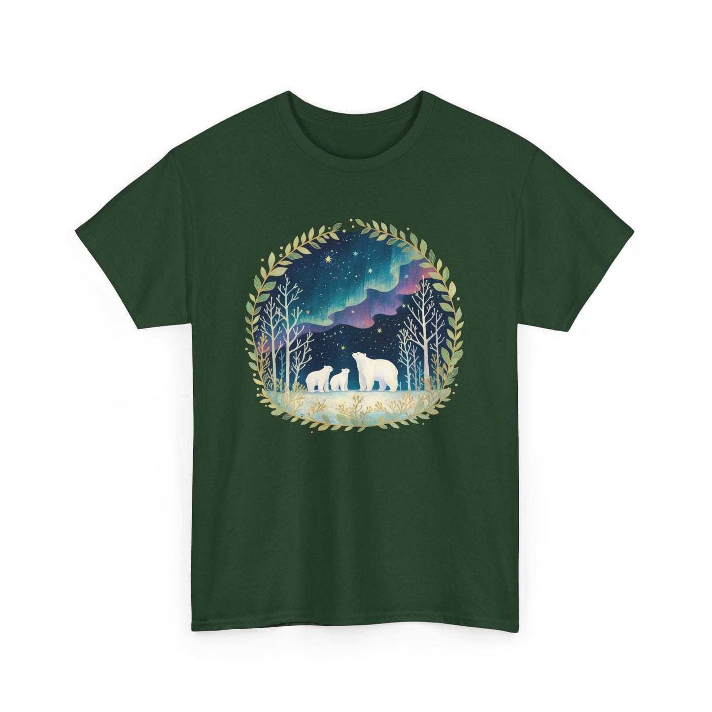 Aurora Polar Bears Unisex Heavy Cotton Tee