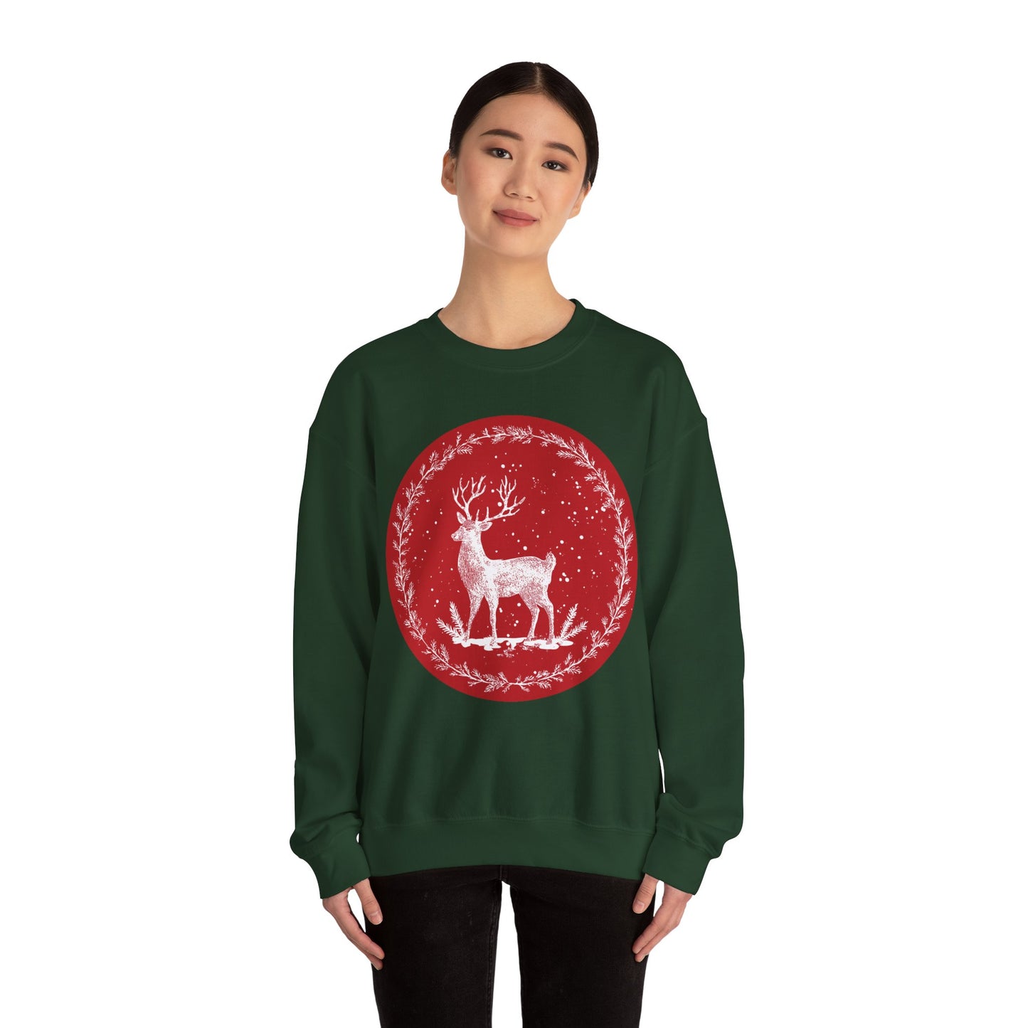 Rustic Deer Unisex Heavy Blend™ Crewneck Sweatshirt