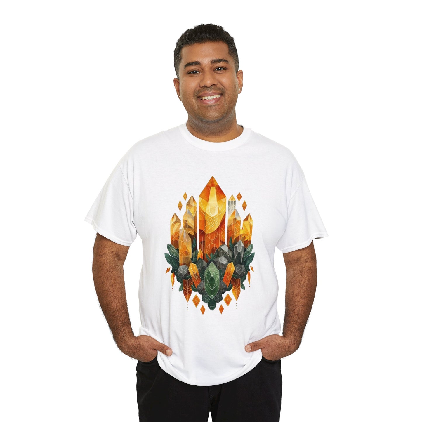 Earthen Crystal Cluster Unisex Heavy Cotton Tee