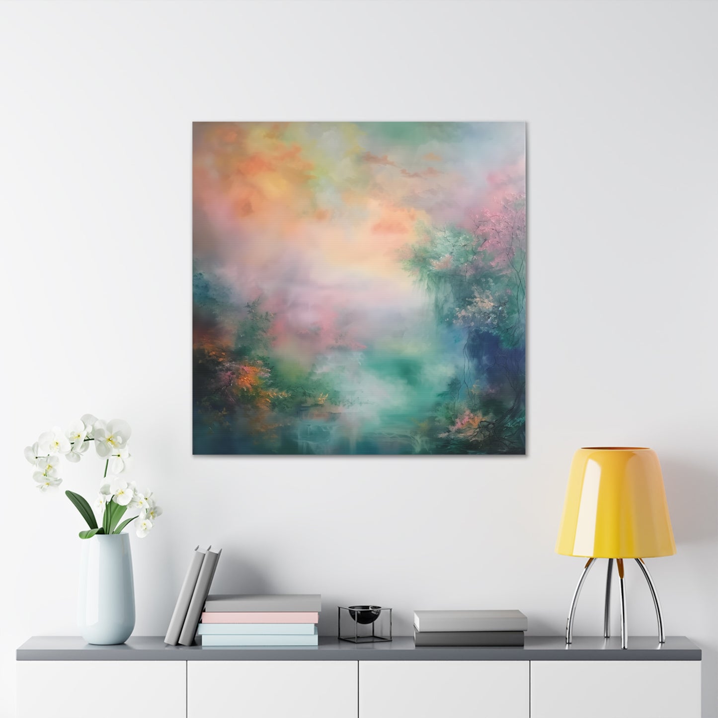 Misty Lake Canvas Gallery Wraps