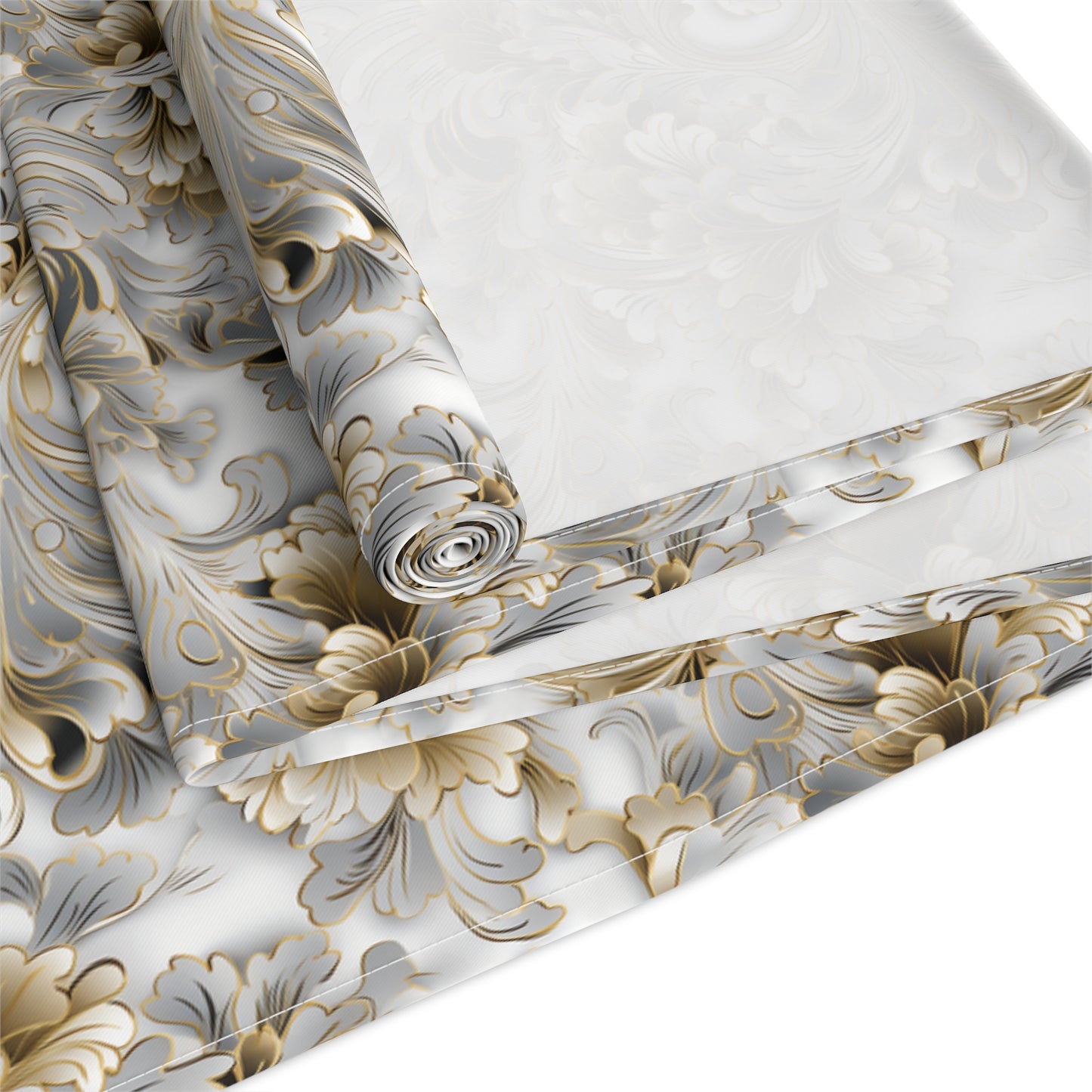 Silver & Gold Filigree Table Runner (Cotton, Poly)
